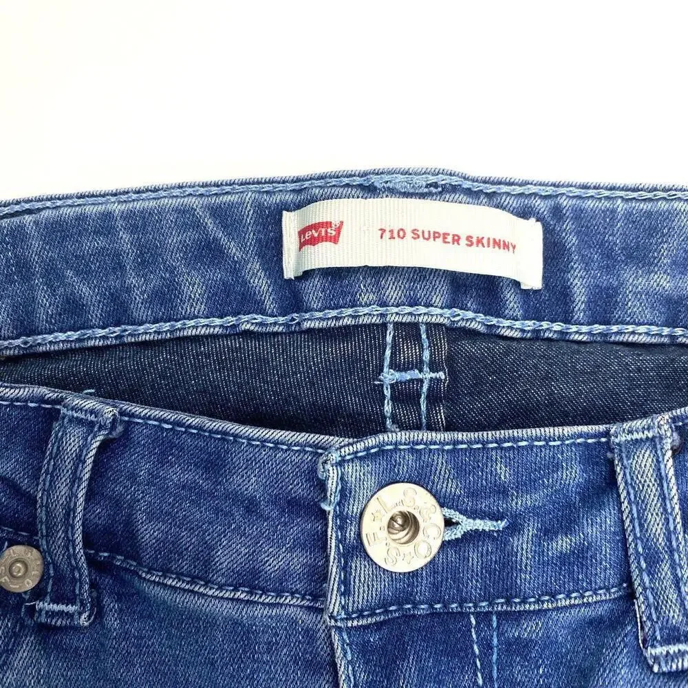 Levi's 710 Super Skinny Girls‎ size 12 Dark Wash Blue Denim Jeans